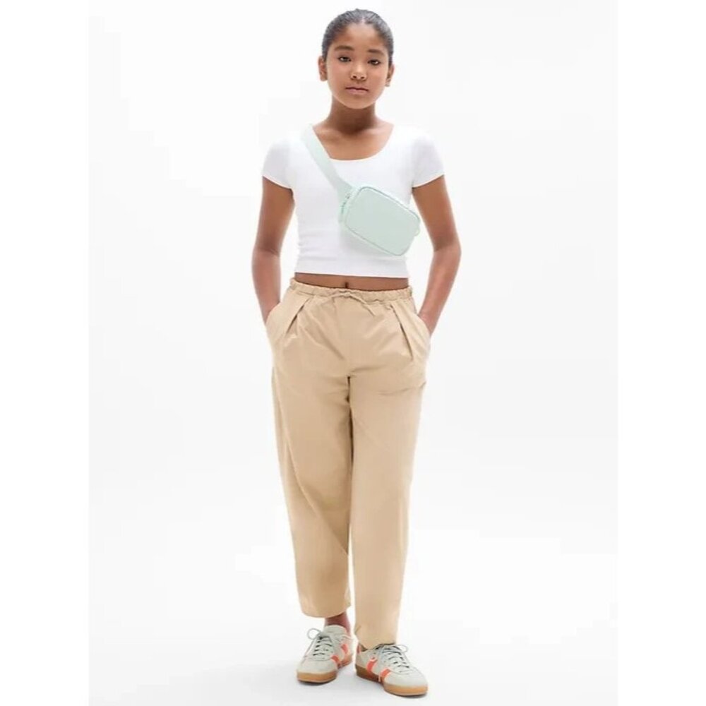 New Athleta Girl M/8-10 Pleated Woven Jogger Sahara Tan Size Medium 8-10 - Picture 2 of 5